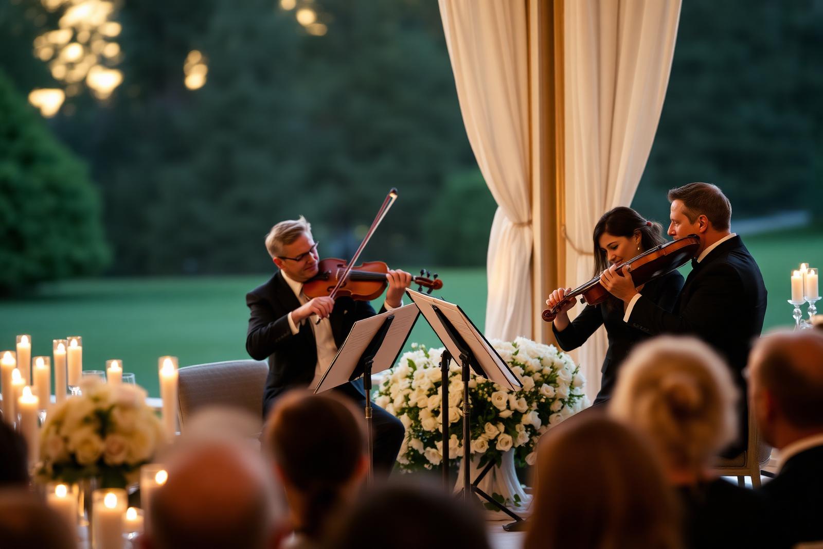 String musicians performing at an elegant private celebration